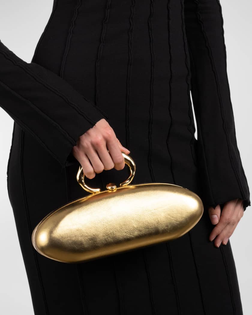 Molten Gold Bullet Minaudiere - Gold