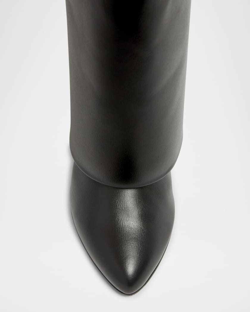 Shark Lock Wide Leather Boots