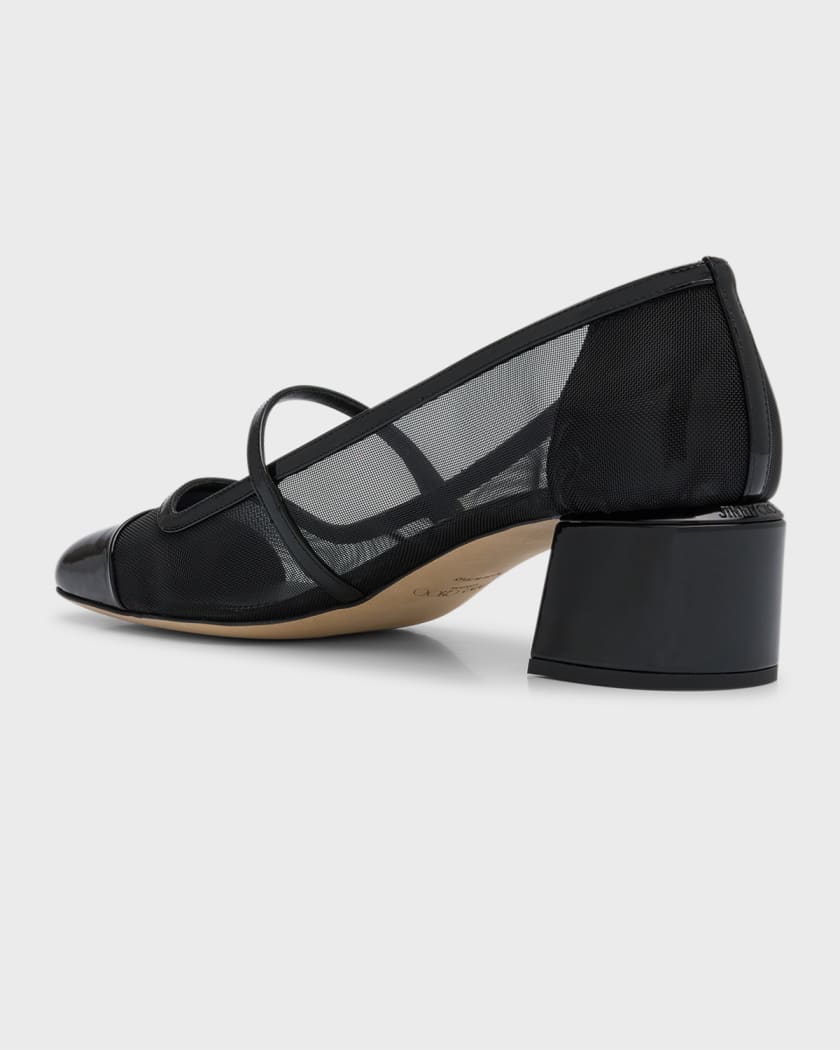 Elisa Mesh Mary Jane Ballerina Pumps