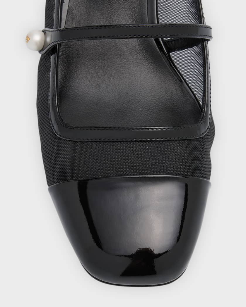 Elisa Mesh Mary Jane Ballerina Pumps