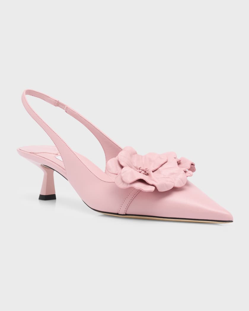 Jimmy Choo Amita Leather Flowers Slingback Pumps Neiman Marcus