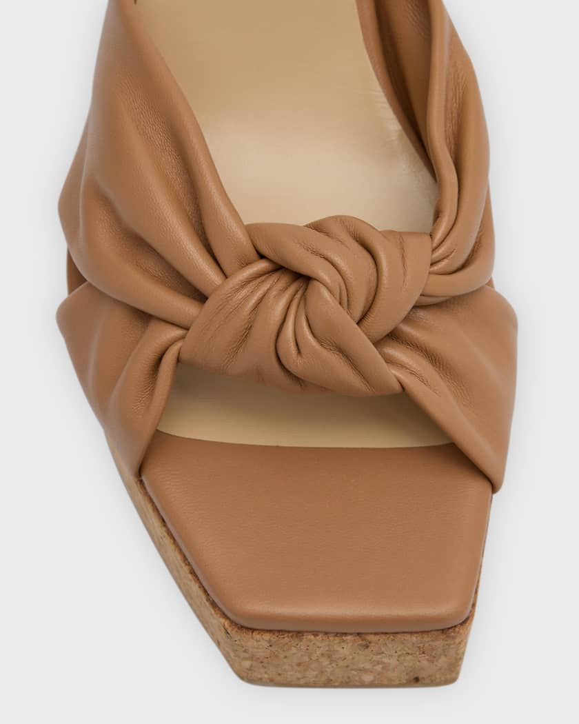 Heloise Leather Ankle-Strap Platform Sandals