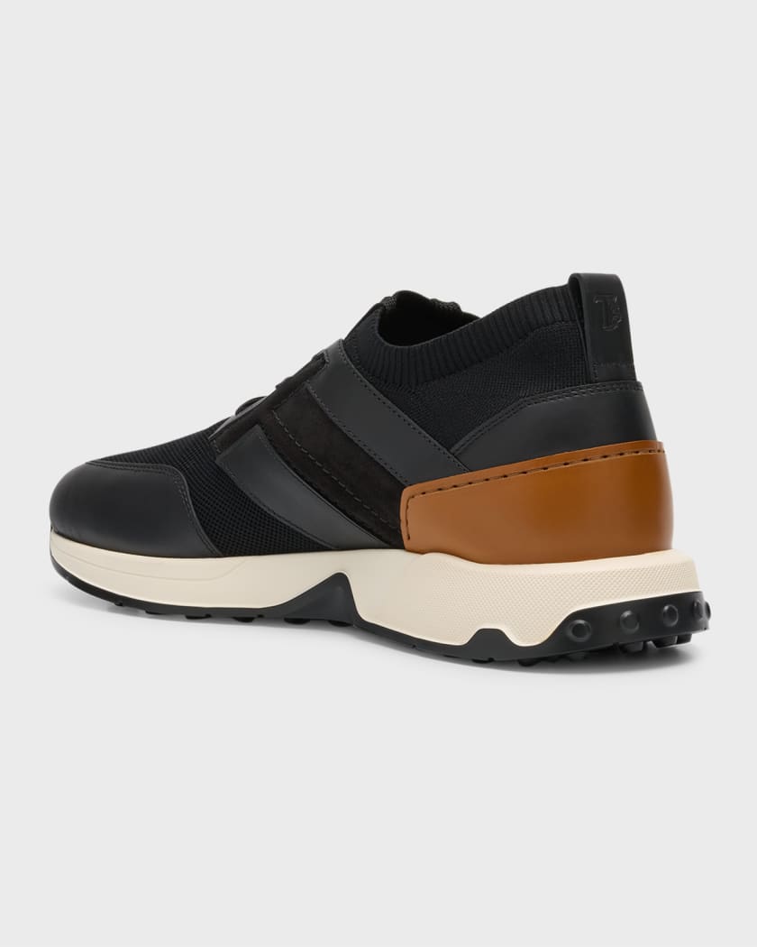 Men s Maglia Leather and Technical Knit Runner Sneakers