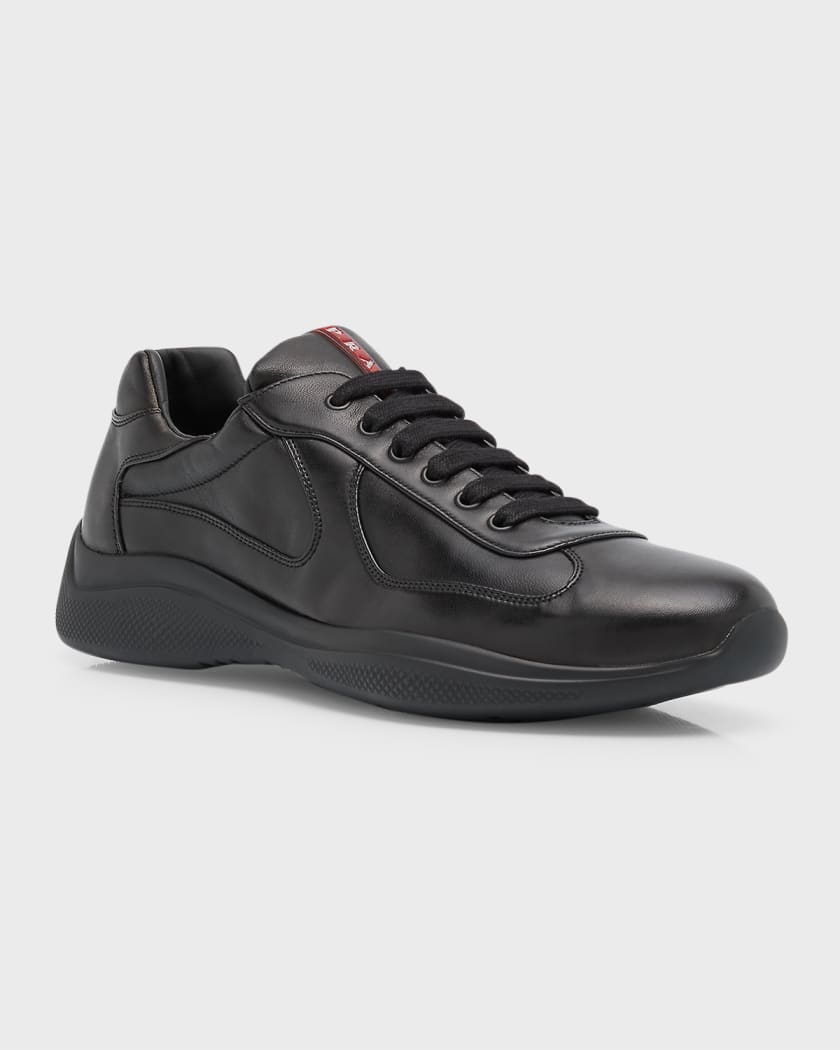 Prada Men s Americas Cup Napa Leather Low Top Sneakers Neiman Marcus