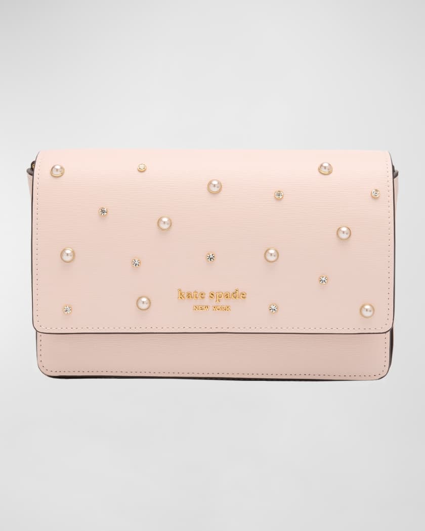kate spade new york embellished flap leather chain wallet