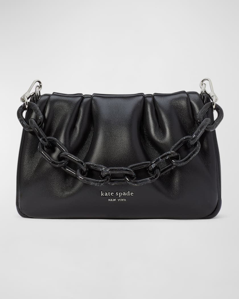 Kate Spade black leather crossbody bag with chain handle