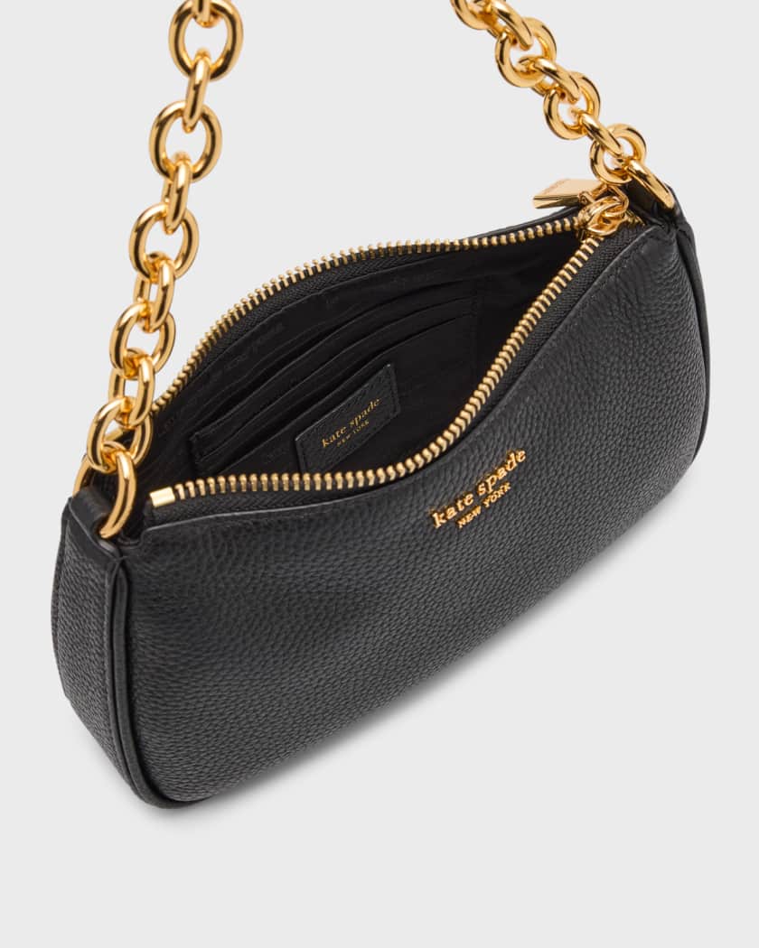 Kate Spade shoulder bag black gold chain