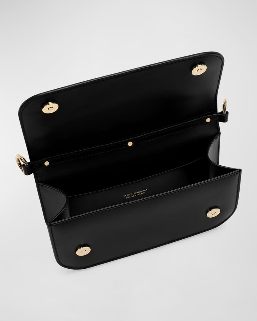 3.5 Flap Leather Top-Handle Bag