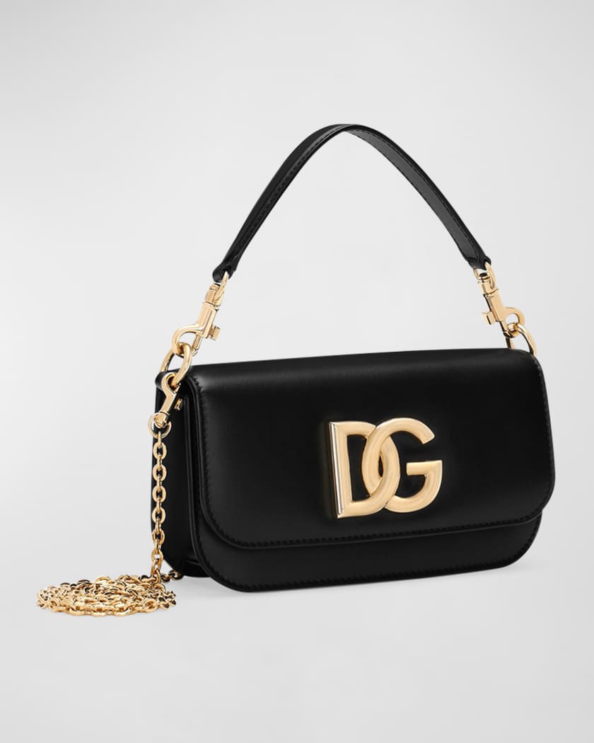 3.5 Flap Leather Top-Handle Bag