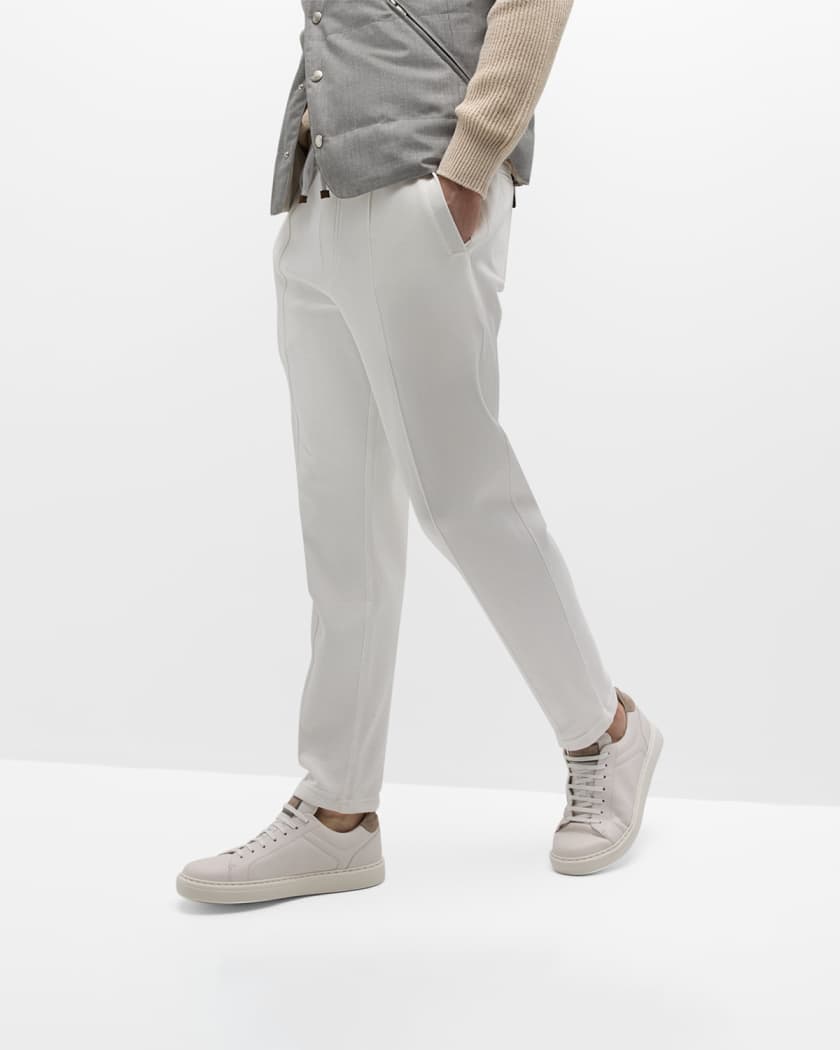 Men's Grained Calfskin Low-Top Sneakers