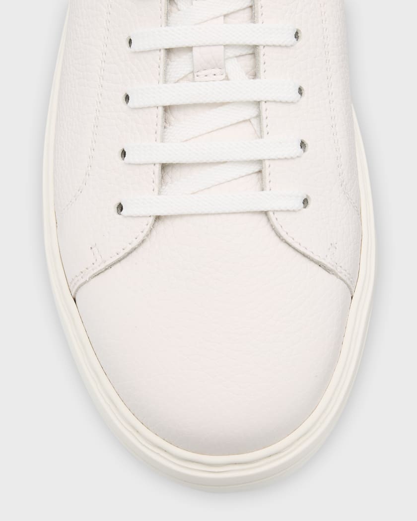 Men's Grained Calfskin Low-Top Sneakers