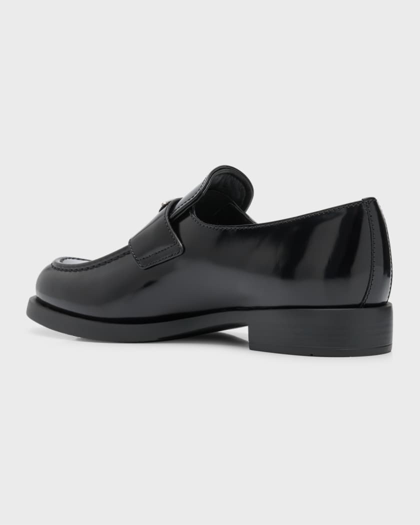 Leather Slip-On Flat Loafers