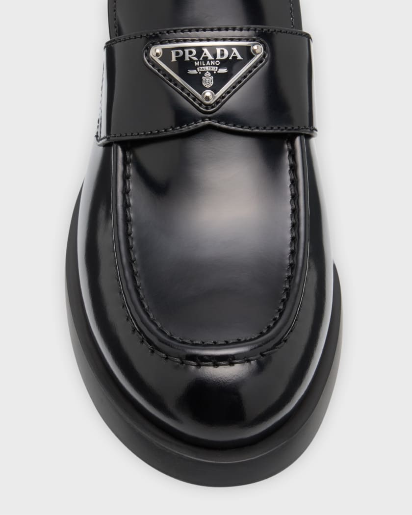 Leather Slip-On Flat Loafers