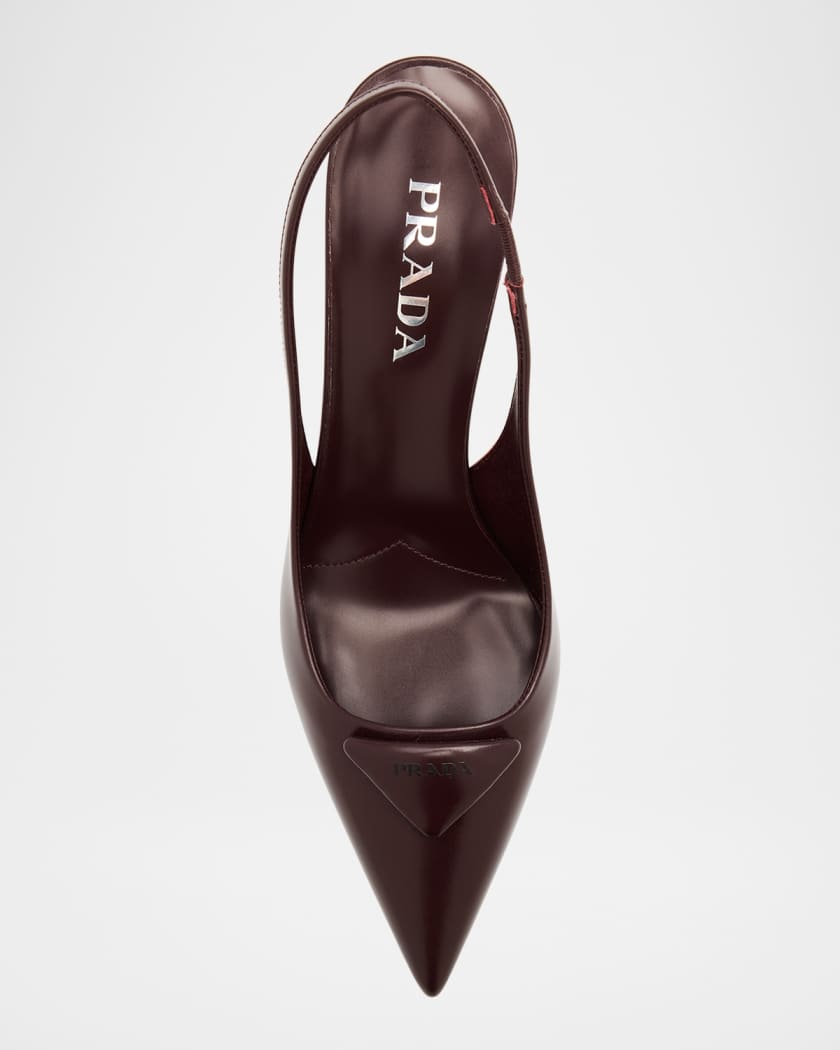 Patent Padded Triangle Slingback Pumps
