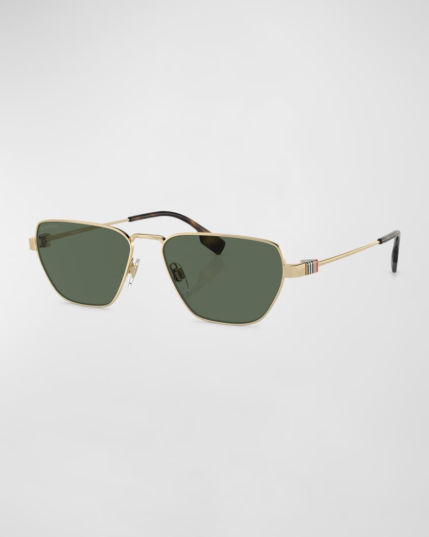 Burberry Men's Abstract Metal Sunglasses