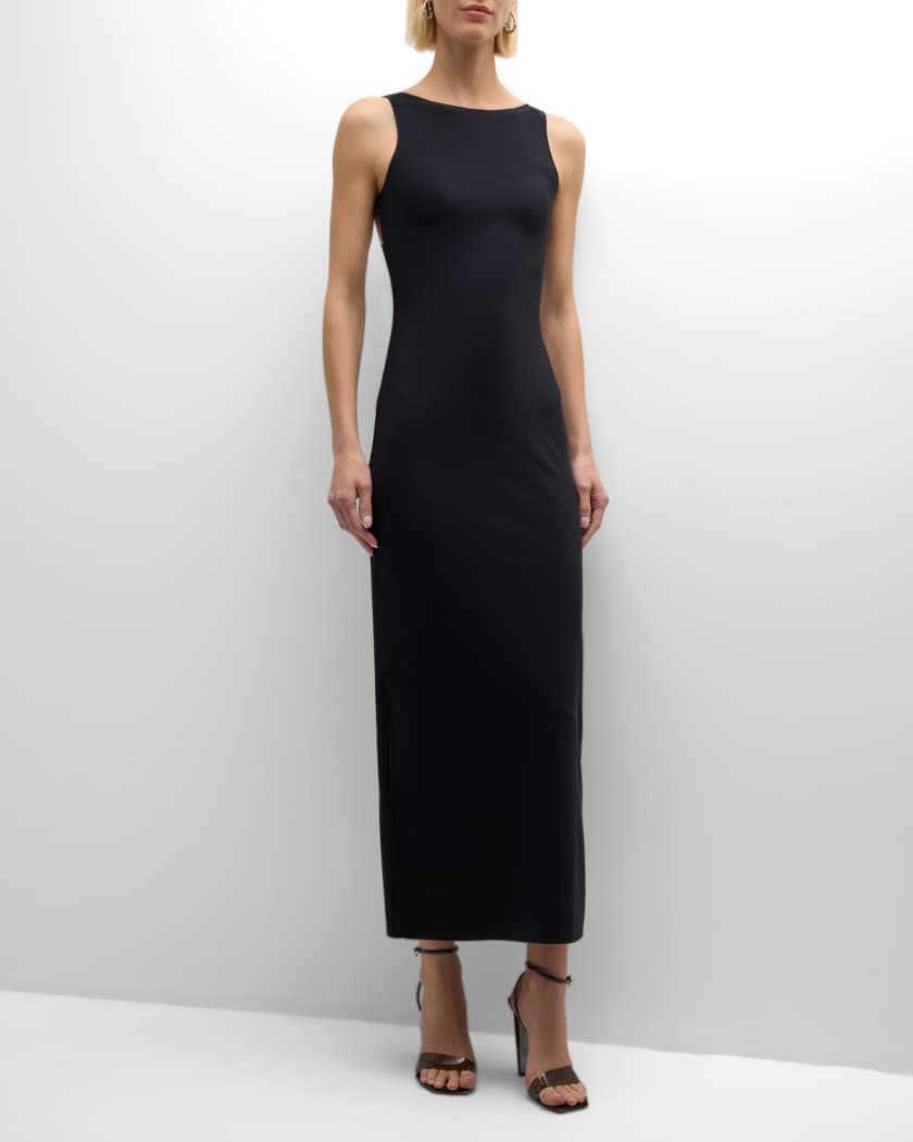 Sleeveless Open-Back Jersey Maxi Dress