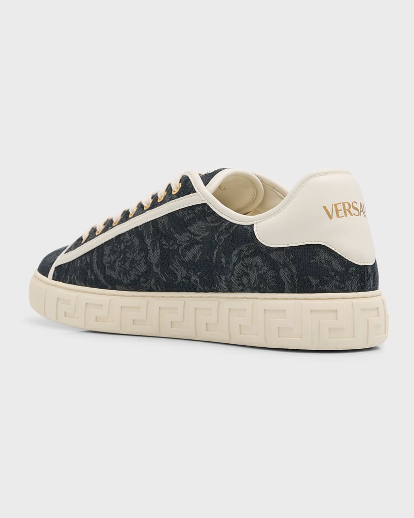 Men's La Greca Baroque Canvas Low-Top Sneakers