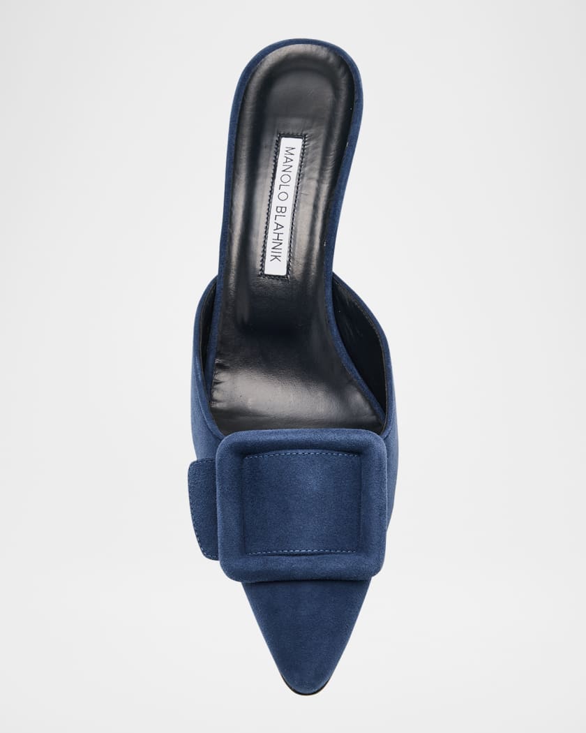 Maysale Suede Buckle Mules