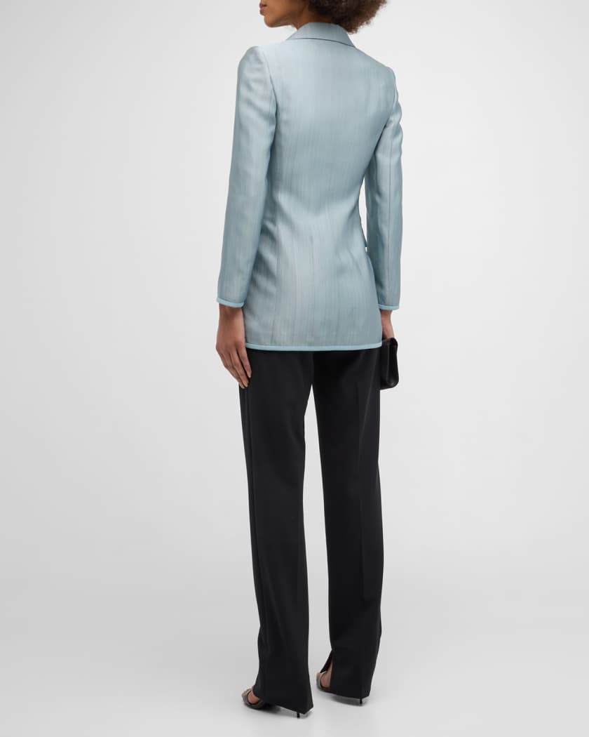 Giorgio Armani satin silk maxi coat - Grey