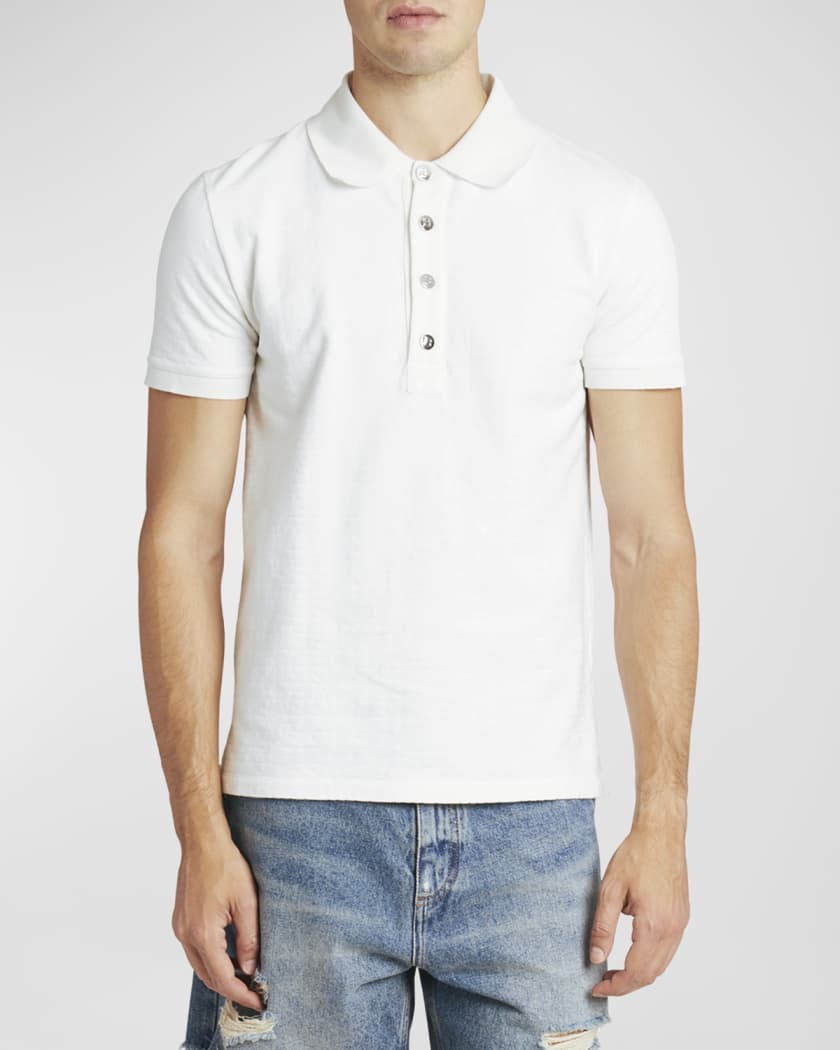 Men's Pique Monogram Jacquard Polo Shirt