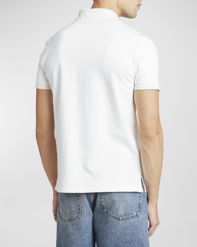 Men's Pique Monogram Jacquard Polo Shirt