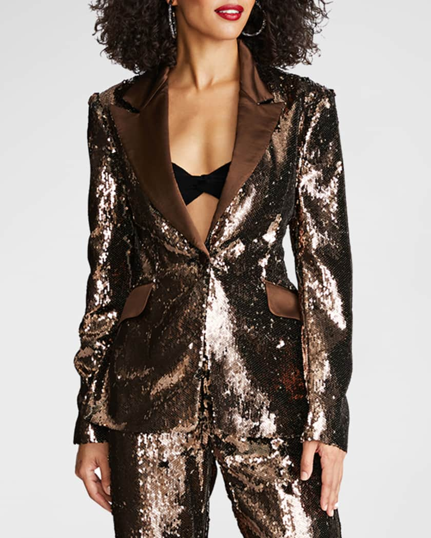 Ameri Single-Button Sequin Jacket