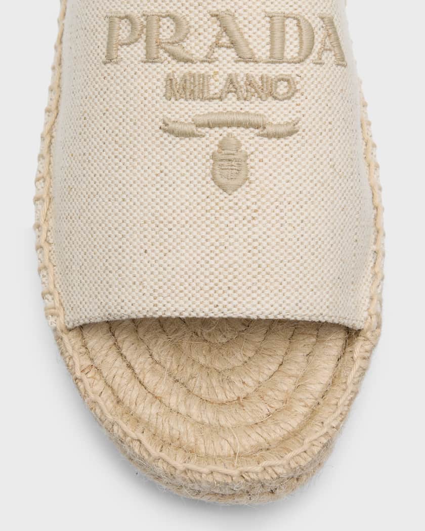 Prada logo top embossed sandals