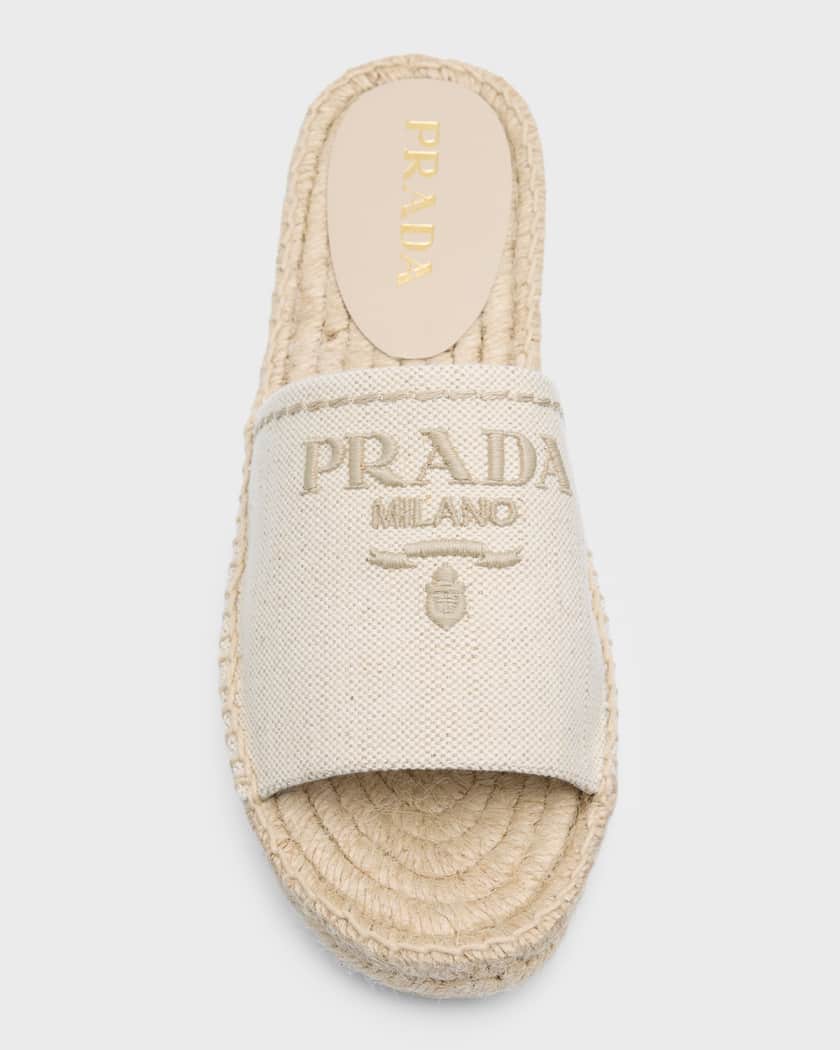 Prada shop white espadrilles