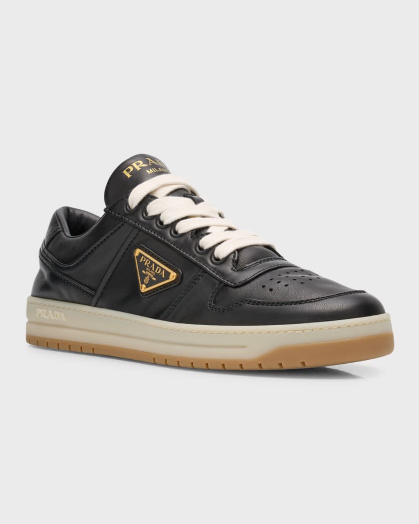 Prada Leather Low Top Sneakers Neiman Marcus