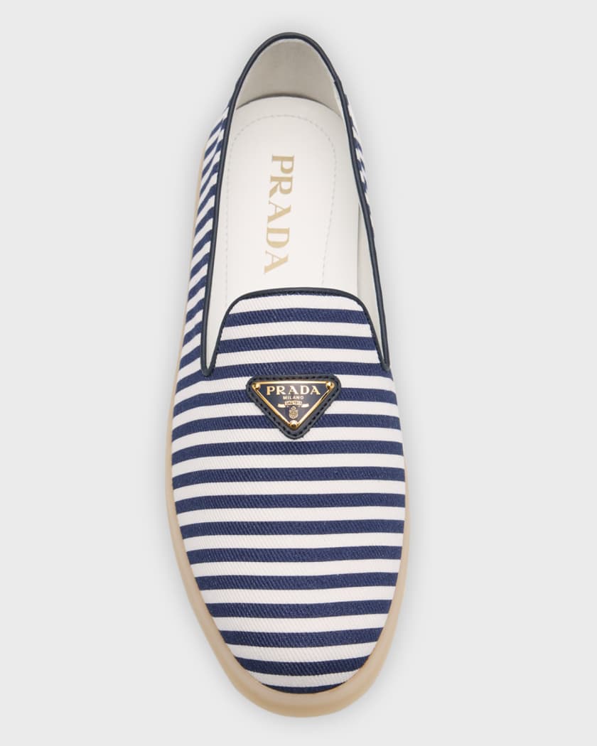 Prada Saint Tropez Stripe Slip On Sneakers Neiman Marcus