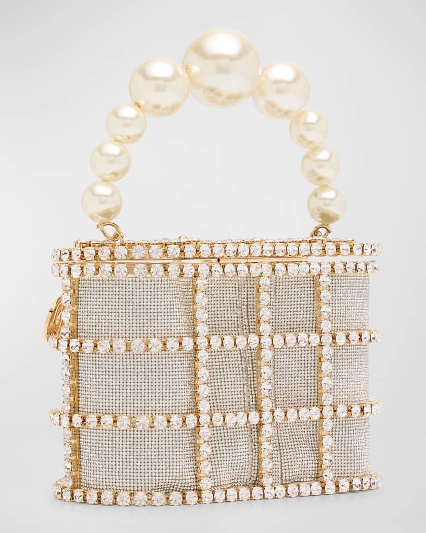 Rosantica Holli Bling Embellished Cage Top Handle Bag Neiman Marcus