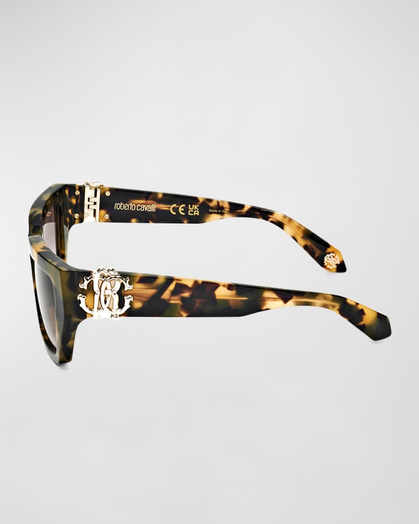 Iconic RC Logo Acetate Rectangle Sunglasses 