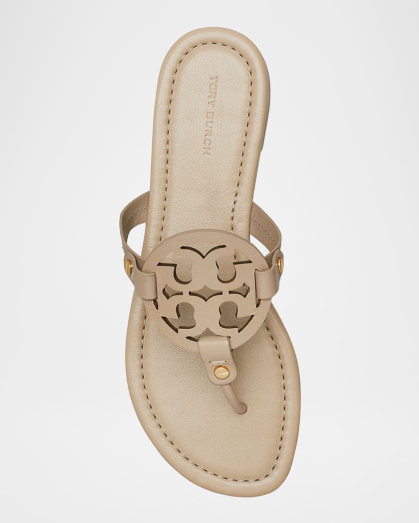 Miller Leather Logo Thong Sandals