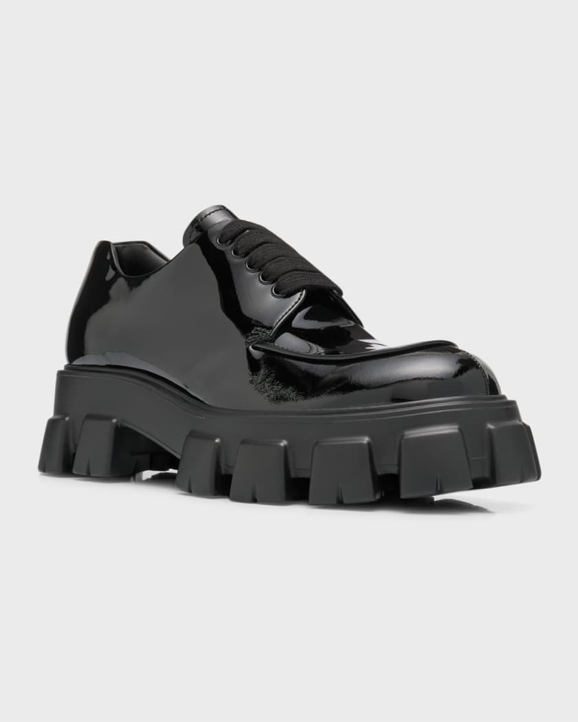 Prada Monolith lace-up shoes - Black