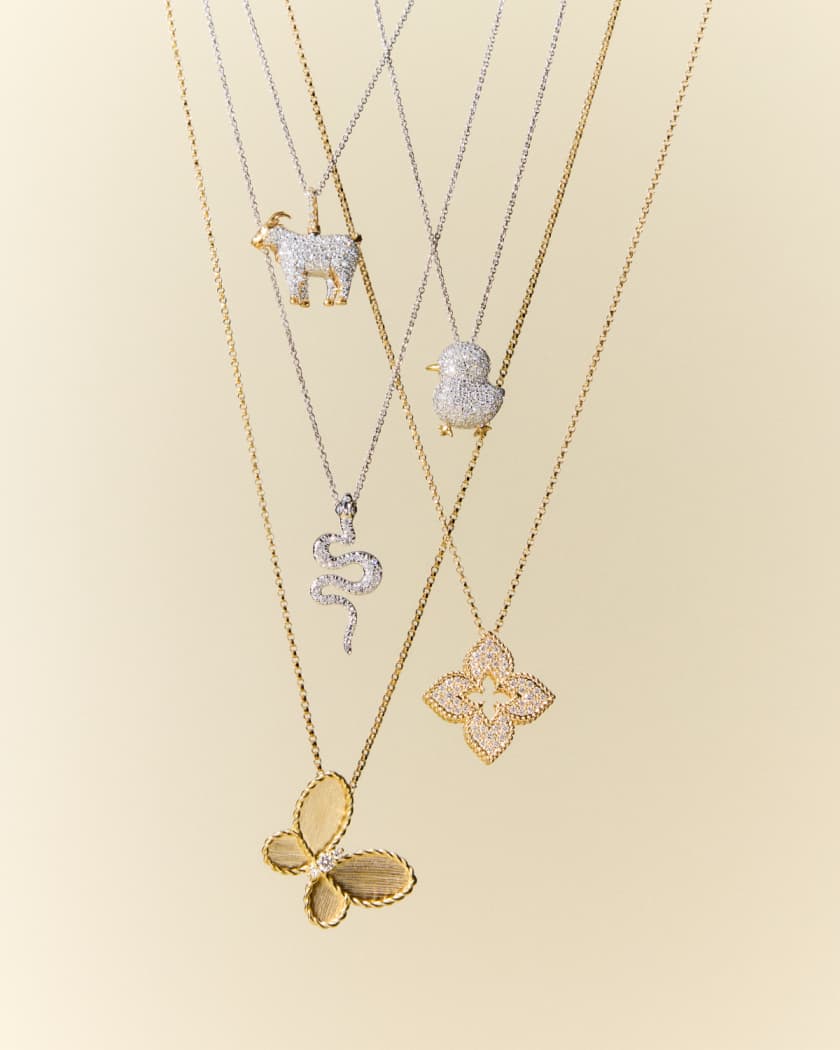 18K Petite Venetian Princess Allover Diamond Flower Necklace