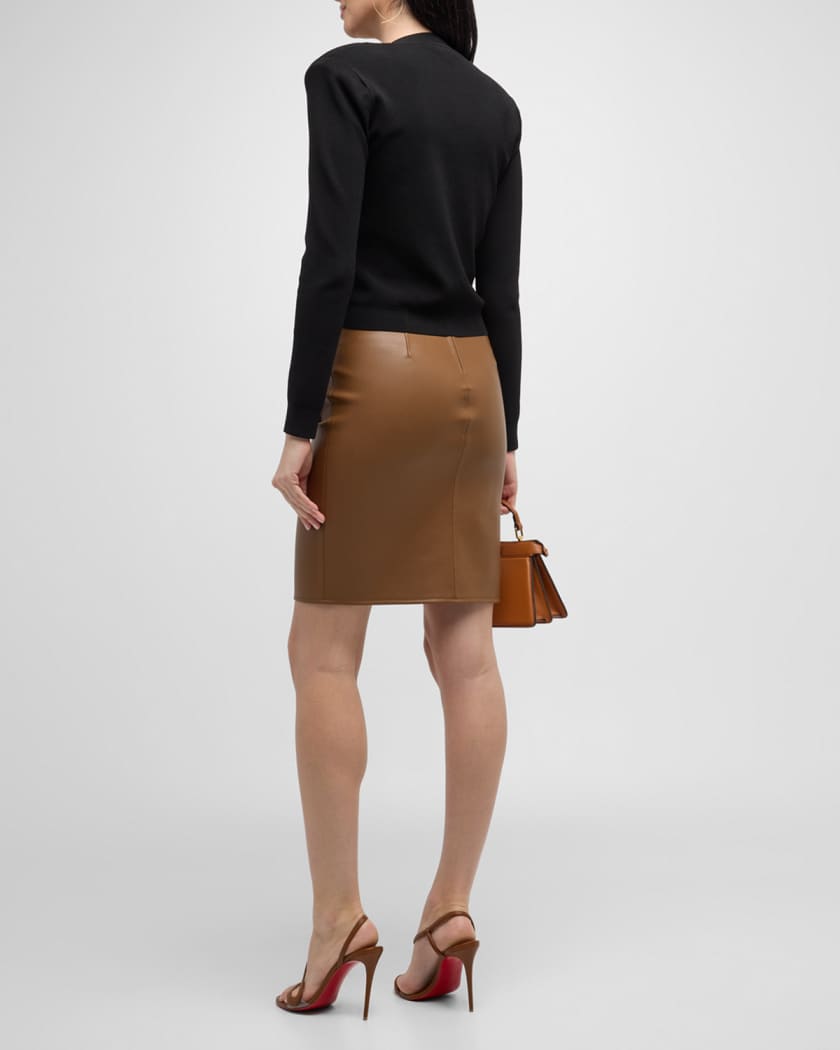 The (Faux) Leather Pencil Skirt Trend