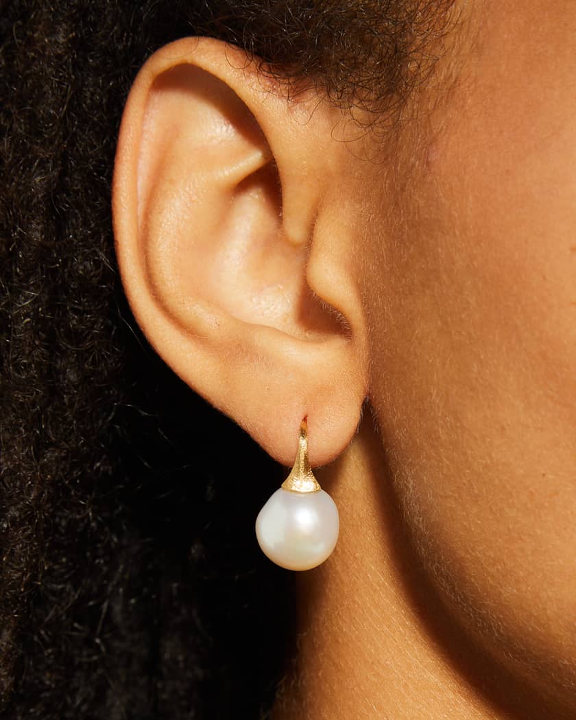 Africa 18k Pearl Drop Earrings