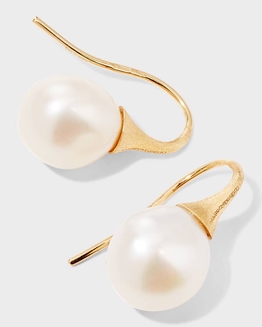 Africa 18k Pearl Drop Earrings