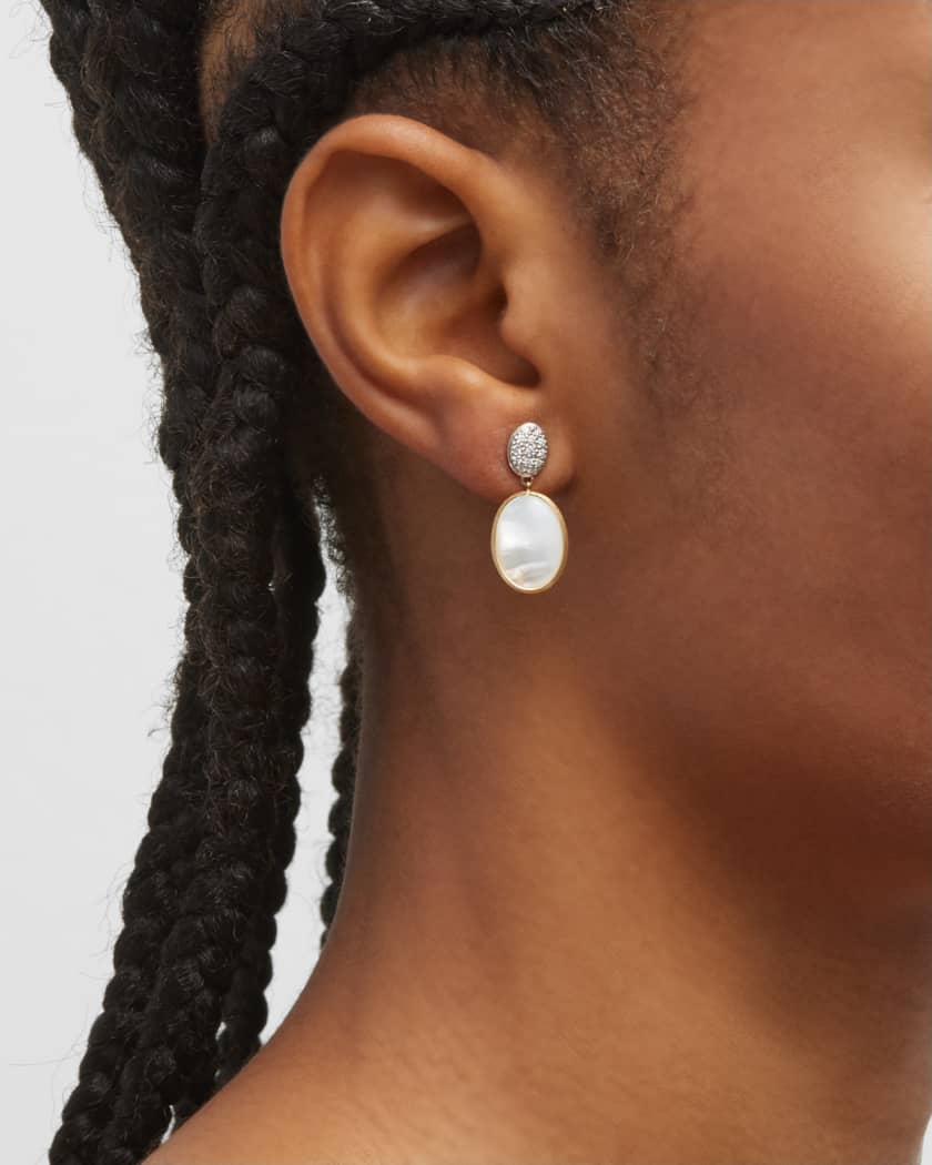 Marco Bicego Siviglia 18K Gold Diamond and Mother-Of-Pearl Drop Earrings, Women's, Earrings Diamond Earrings