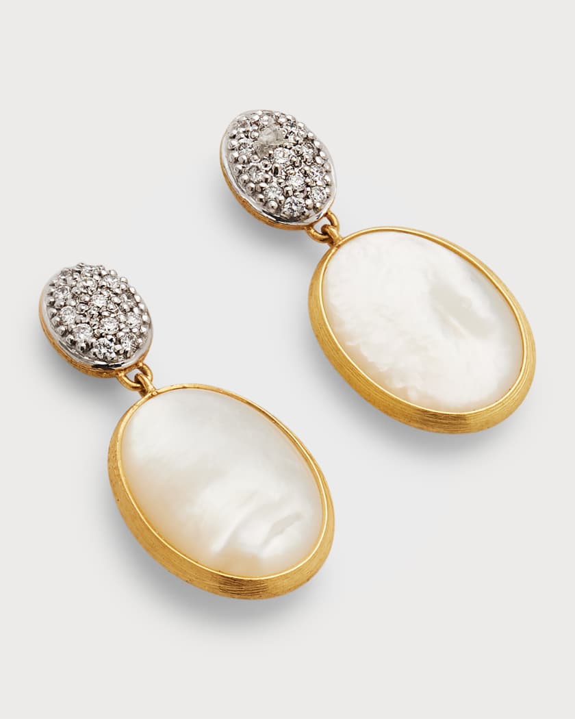 Marco Bicego Siviglia 18K Gold Diamond and Mother-Of-Pearl Drop Earrings, Women's, Earrings Diamond Earrings