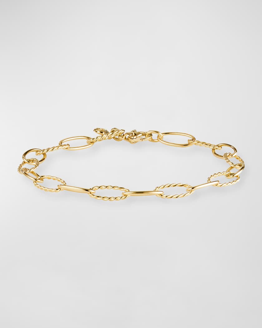 David Yurman Stax Elongated Oval Link Chain Bracelet in 18k Gold