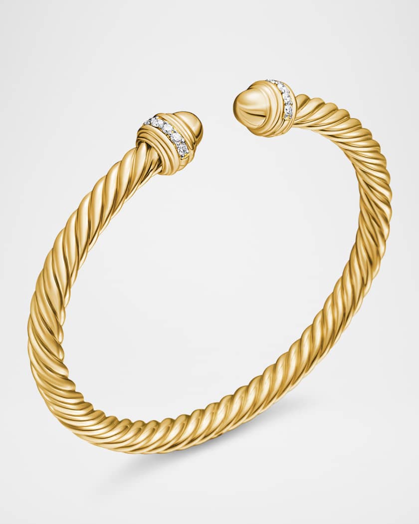 18k Gold Cable Bracelet w/ Diamonds