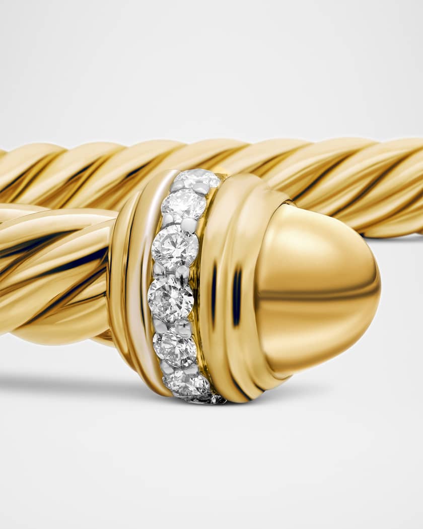18k Gold Cable Bracelet w/ Diamonds