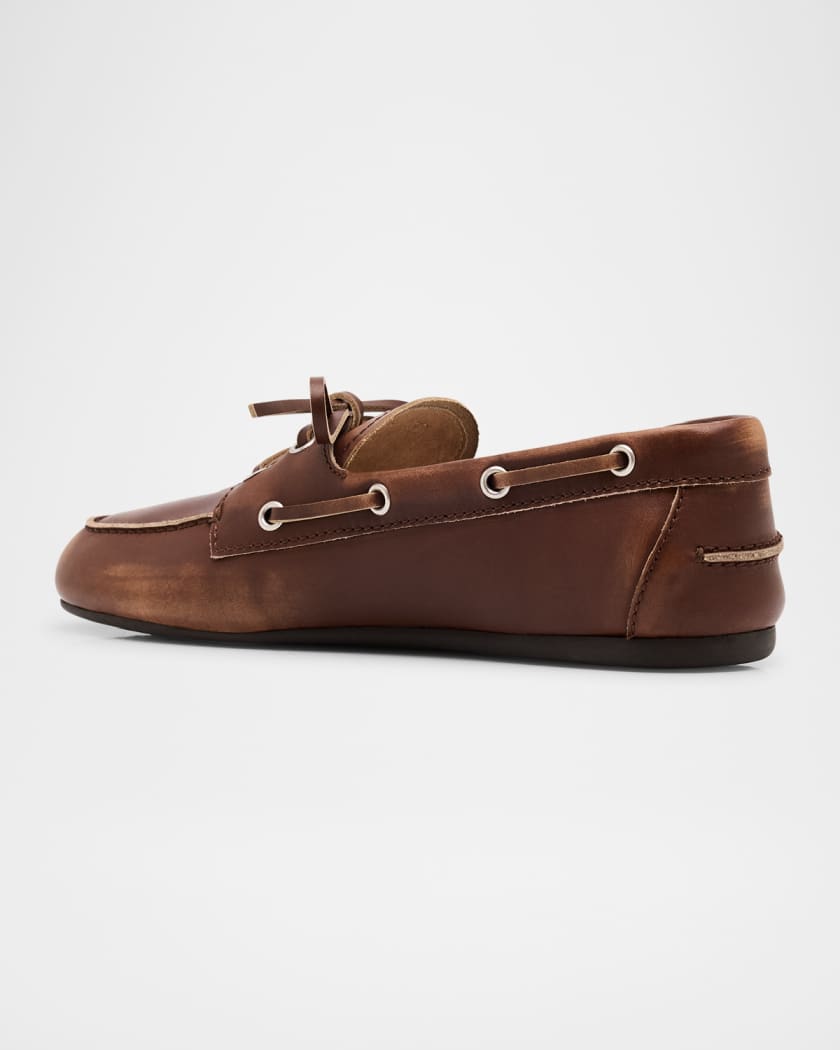 Leather Lace-Up Moccasins 