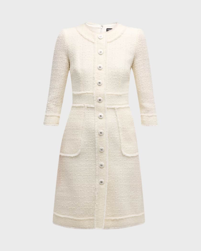 Cream tweed dress hotsell