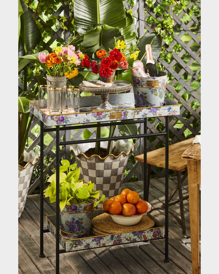 Rosy Check Enamel Serving Bowl