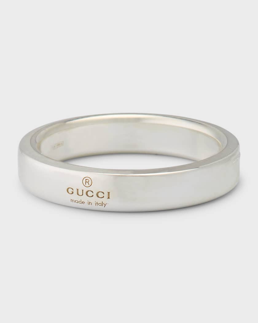 Gucci Men s Gucci Tag Ring 4mm Silver Neiman Marcus