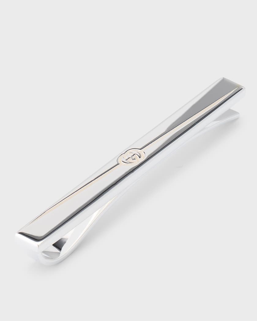 Tie bar in silver with interlocking G
