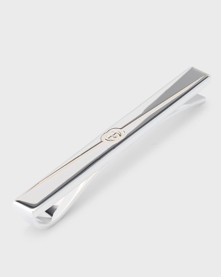 Gucci Interlocking G Sterling Silver Tie Bar