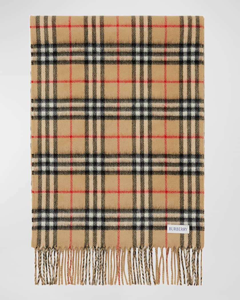 Men's Cashmere Vintage Check Rectangle Scarf